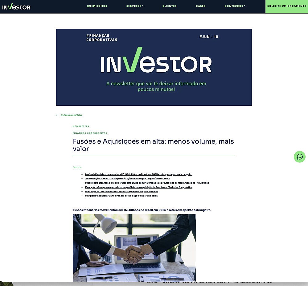 Fuses e Aquisies em alta: menos volume, mais valor
